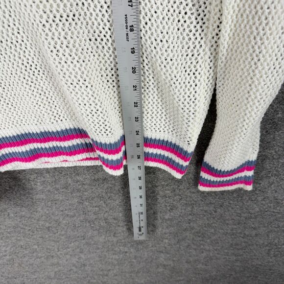 Ee:some Hoodie Women S/M White Crochet Hooded Long Sleeve Pullover Acrylic - Picture 6 of 7